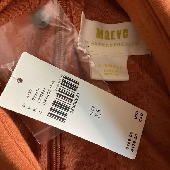 NEW Maeve by Anthropologie Dress Midi Burnt Orange NWT XS - Picture 3 of 9
